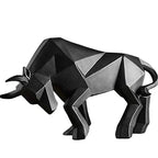 Geometric Resin Bull Sculpture