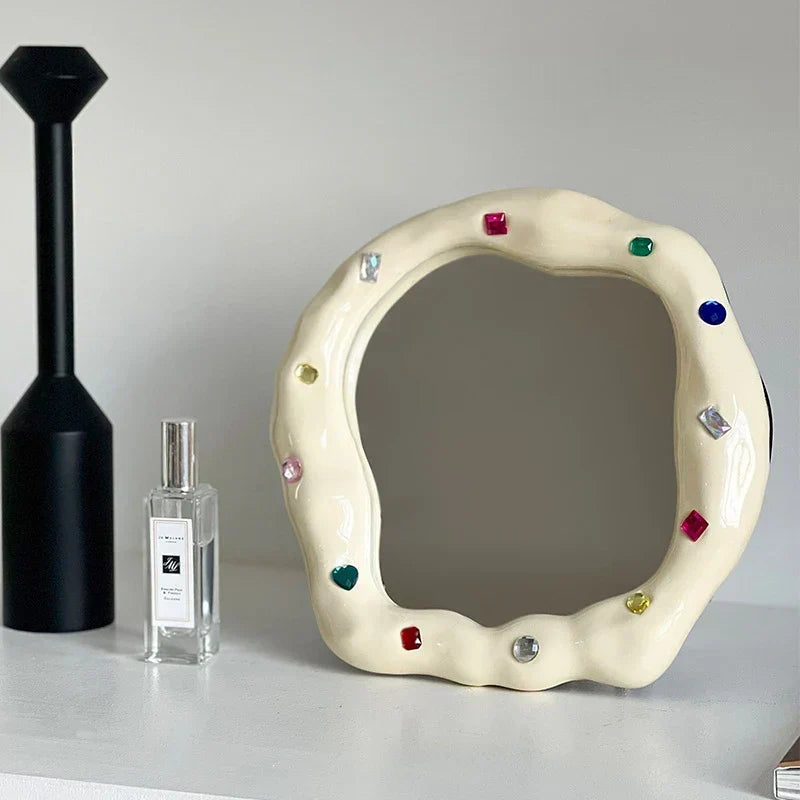 Decorative Stone Detail Ceramic Mirror