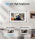 Acrylic Digital Photo Frame Portable IPS Display with Built-in Battery