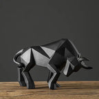 Geometric Resin Bull Sculpture