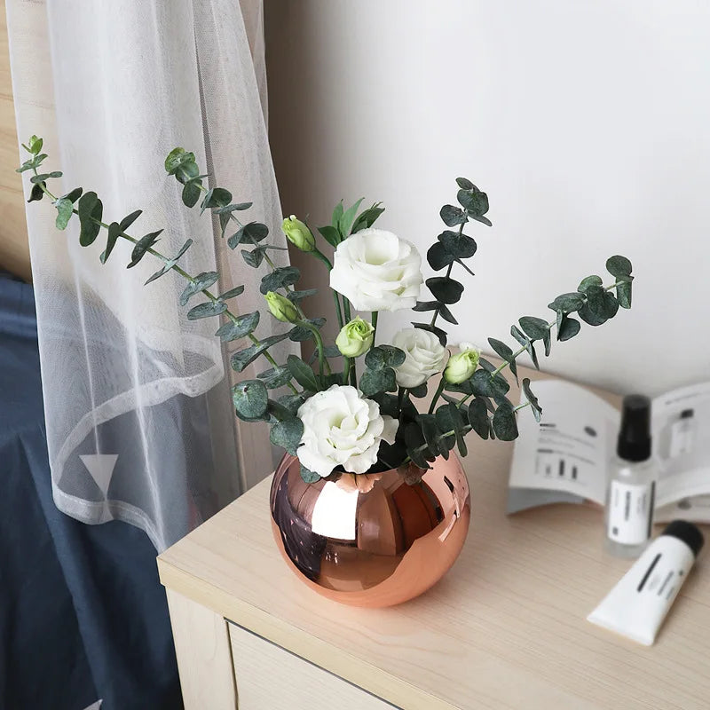 Round Stainless Steel Decorative Vase