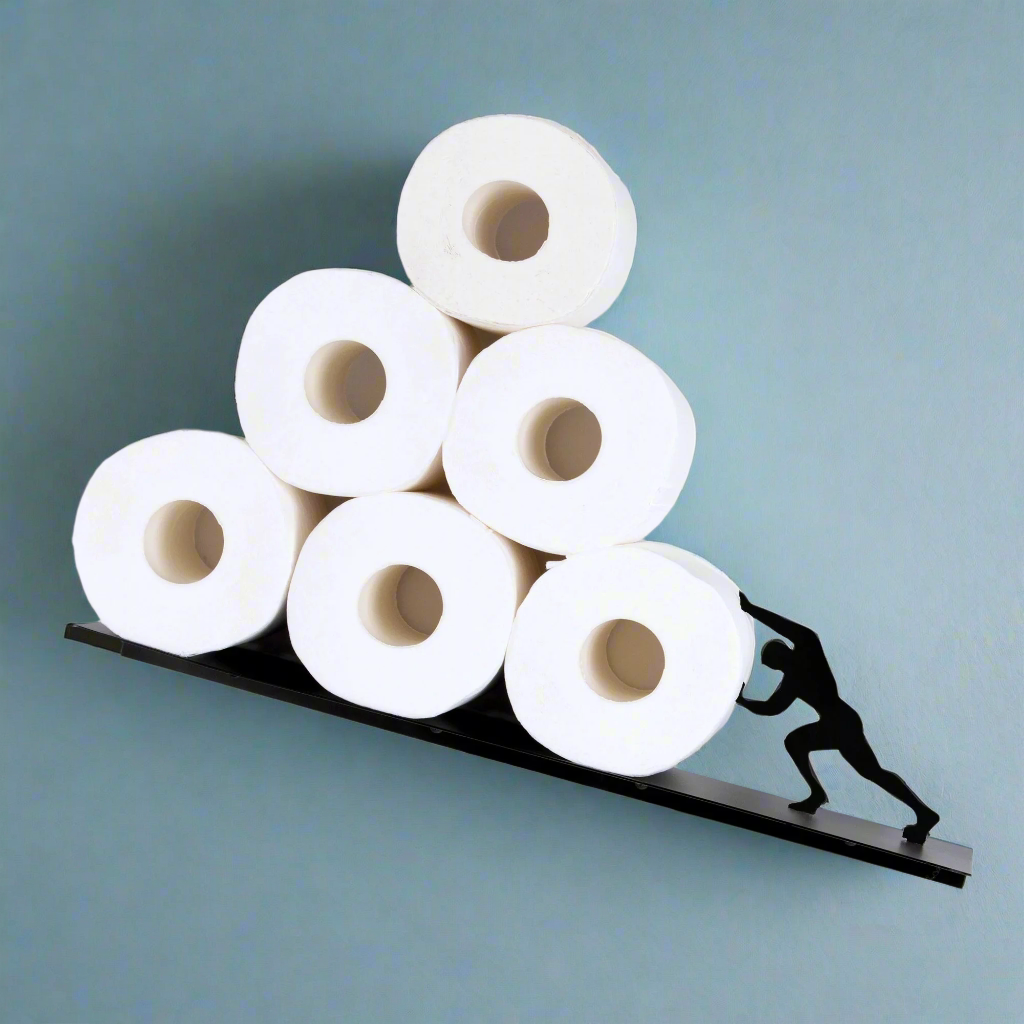 Freestanding Iron Toilet Paper Holder, Decorative Diagonal Rack — product view 7