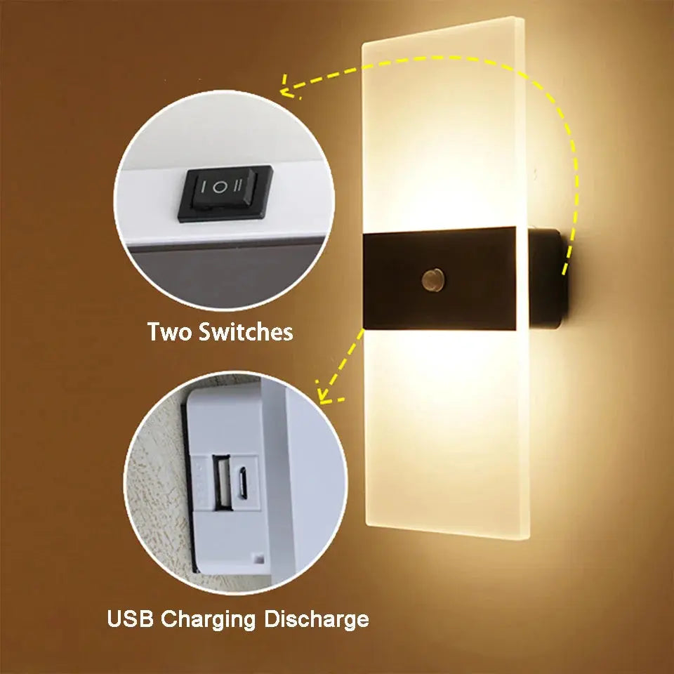 USB Rechargeable Panel Wall Light