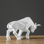 Geometric Resin Bull Sculpture