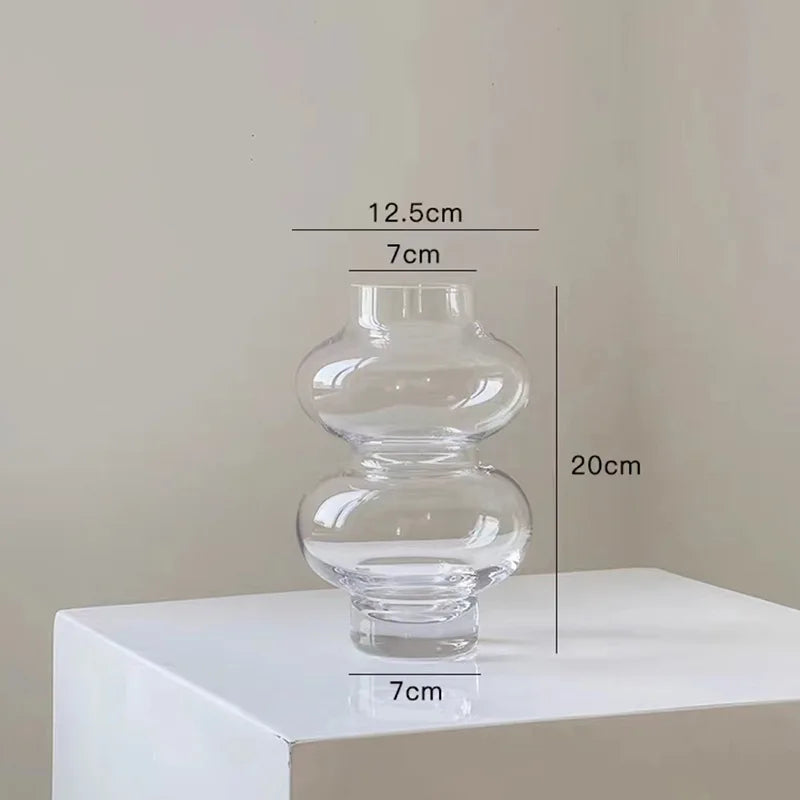 Rounded Two Tier Glass Flower Vase