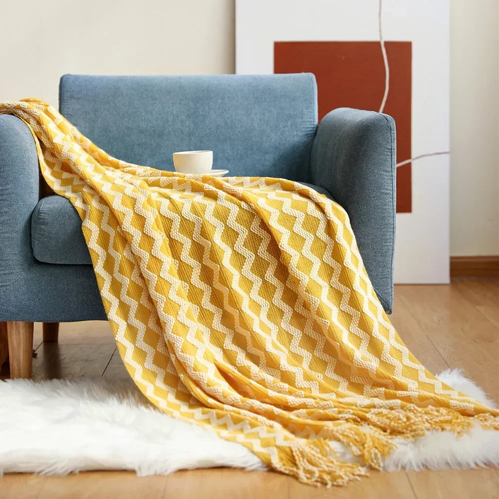 Nordic Style Chunky Knitted Blanket