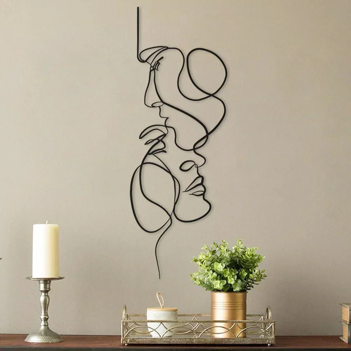 Abstract Face Metal Wall Art