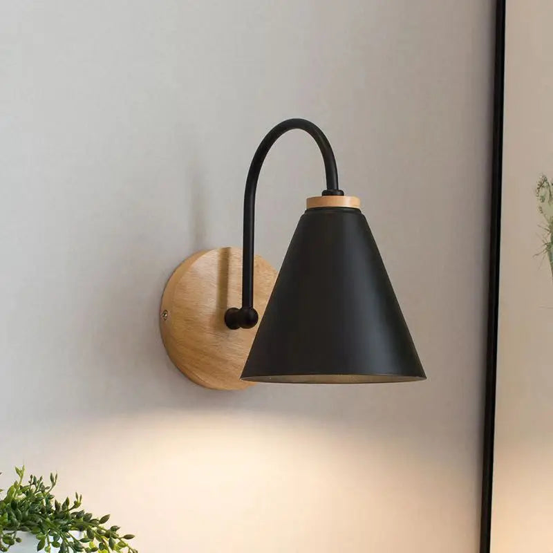 Scandinavian Wood & Iron Wall Light
