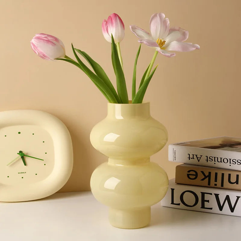 Rounded Two Tier Glass Flower Vase