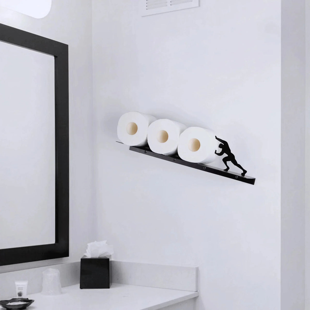 Freestanding Iron Toilet Paper Holder, Decorative Diagonal Rack — product view 3