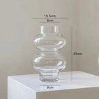 Rounded Two Tier Glass Flower Vase