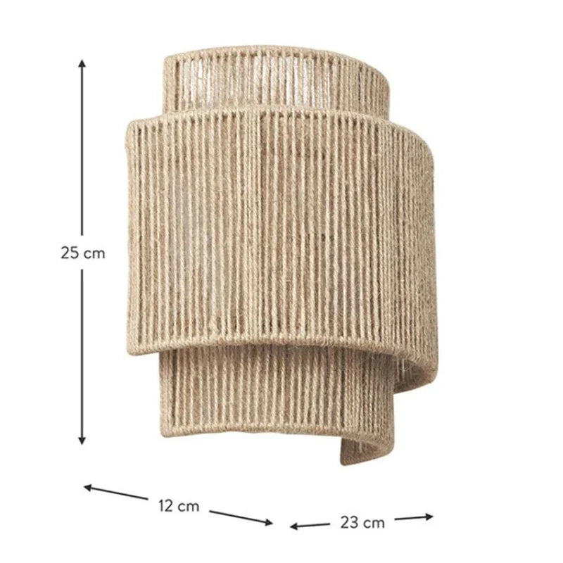 Handwoven Rattan Wall Lamp