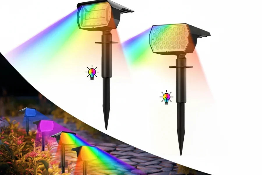 Solar RGB Garden Spotlights, 20 or 37 LED Outdoor Lights — product view 2