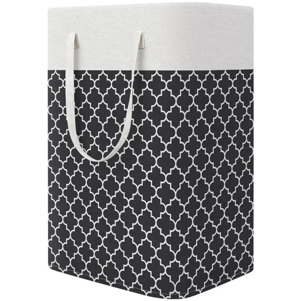 75L Waterproof Laundry Basket Foldable Fabric Clothes Hamper with Handles