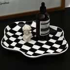 Checkerboard Ceramic Serving Tray