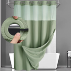 Double Layer Waffle Shower Curtain with Liner — product view 2