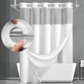 Double Layer Waffle Shower Curtain with Liner — product view 1
