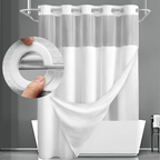 Double Layer Waffle Shower Curtain with Liner — product view 1