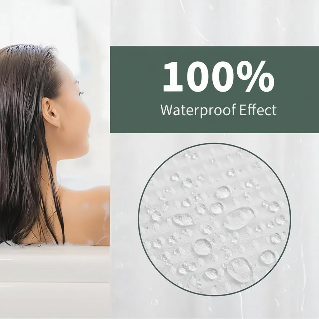 Double Layer Waffle Shower Curtain with Liner — product view 7