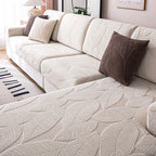 Leaf Jacquard Stretch Sofa Cover, Water-Repellent Furniture Protector — product view 3