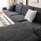 Leaf Jacquard Stretch Sofa Cover, Water-Repellent Furniture Protector — product view 5
