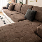 Leaf Jacquard Stretch Sofa Cover, Water-Repellent Furniture Protector — product view 4
