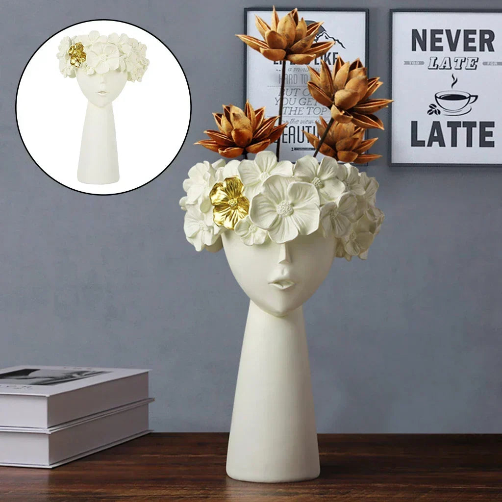 Classical Head Resin Flower Vase