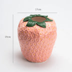 Red Strawberry Ceramic Flower Vase