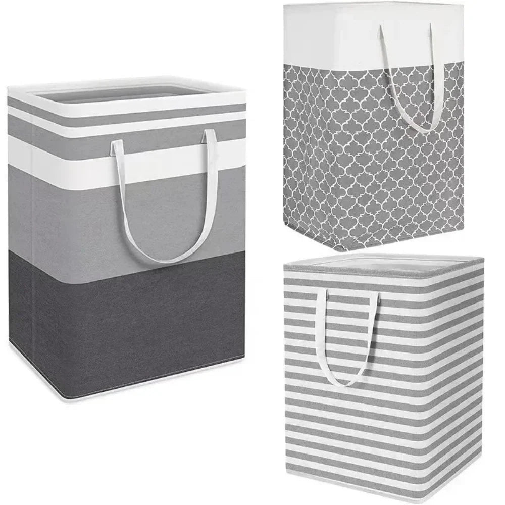 75L Waterproof Laundry Basket Foldable Fabric Clothes Hamper with Handles