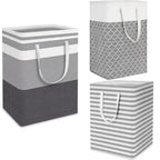 75L Waterproof Laundry Basket Foldable Fabric Clothes Hamper with Handles