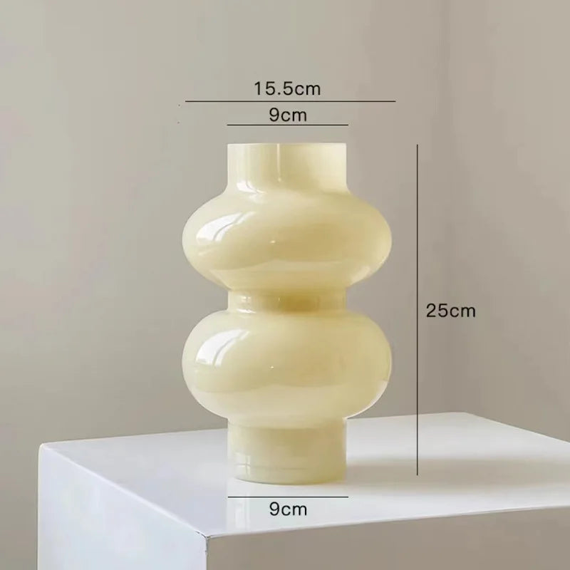 Rounded Two Tier Glass Flower Vase