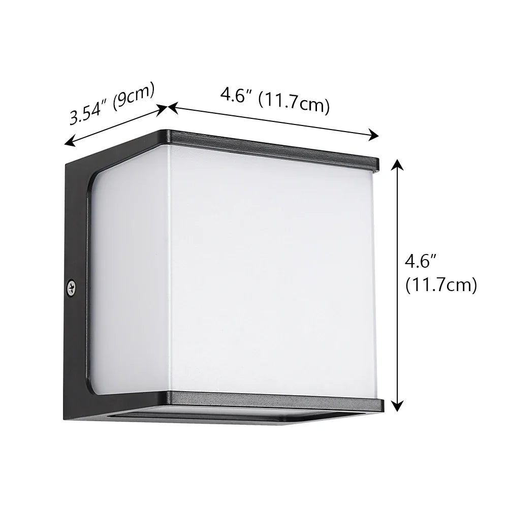 Square Metal Outdoor LED Wall Light, 8 W