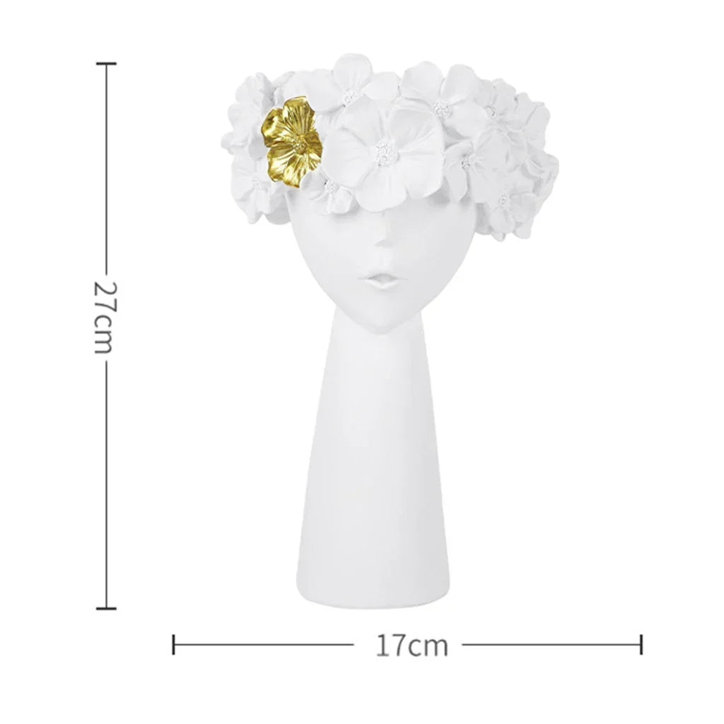 Classical Head Resin Flower Vase