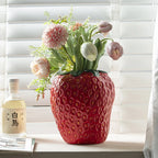 Red Strawberry Ceramic Flower Vase
