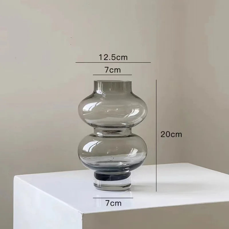 Rounded Two Tier Glass Flower Vase