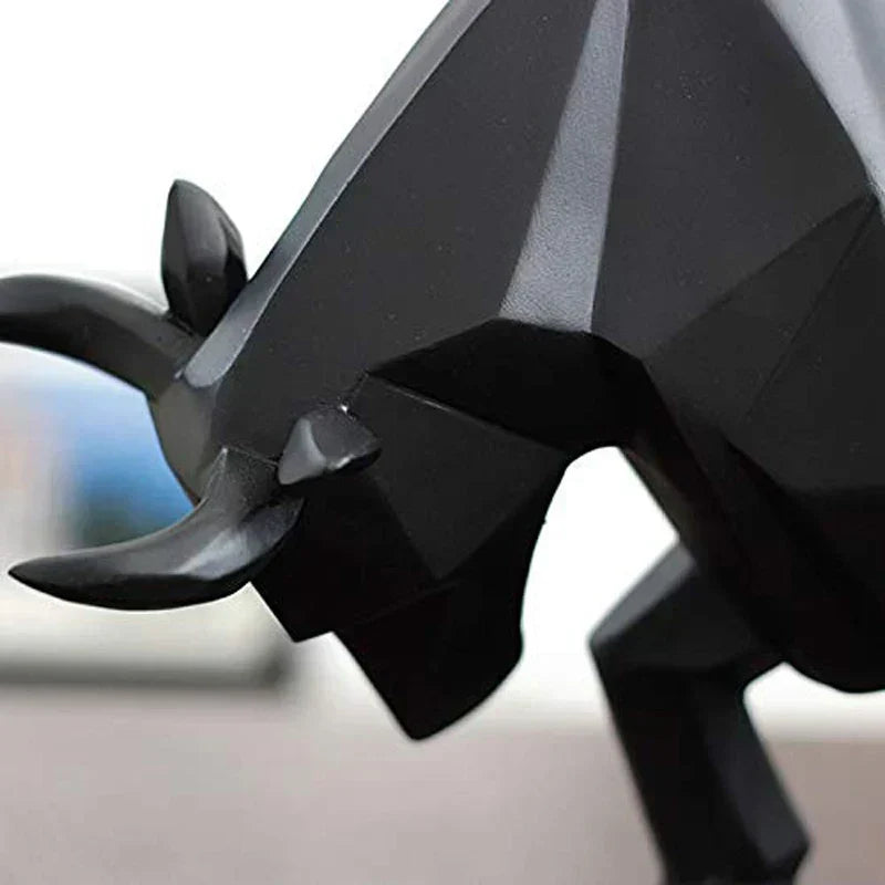 Geometric Resin Bull Sculpture