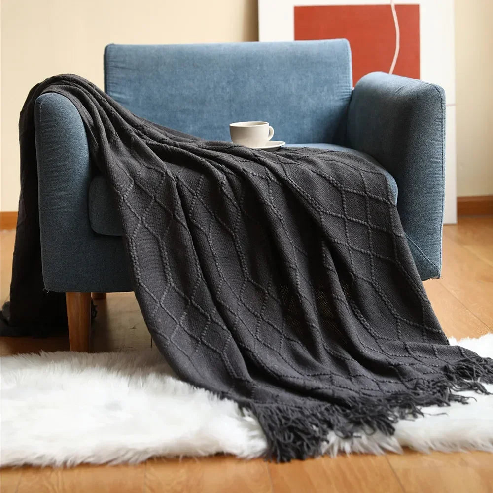 Nordic Style Chunky Knitted Blanket