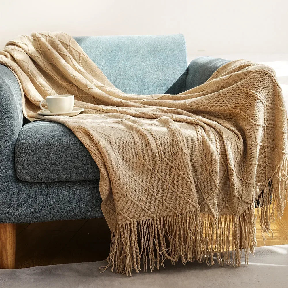 Nordic Style Chunky Knitted Blanket
