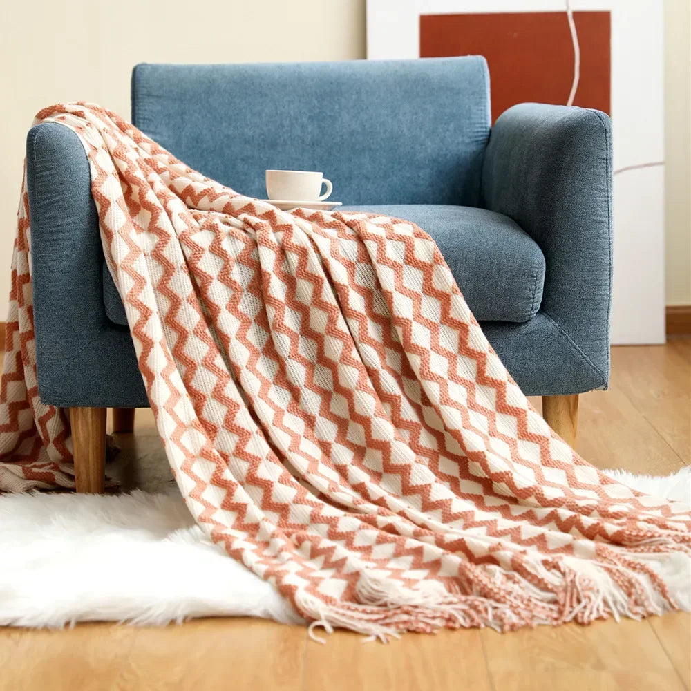 Nordic Style Chunky Knitted Blanket