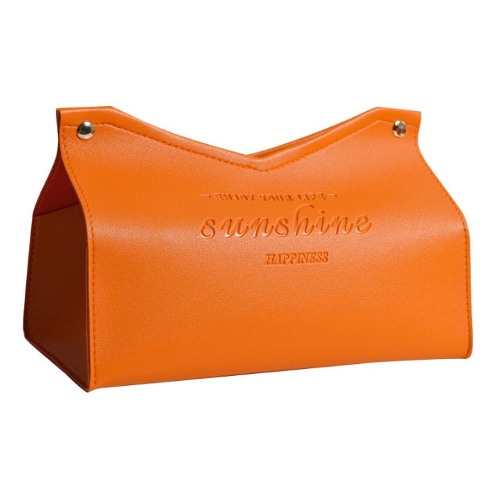 Faux Leather Tissue Box Cover