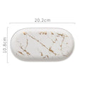 Marble Effect Ceramic Oval Storage Tray