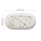 Marble Effect Ceramic Oval Storage Tray