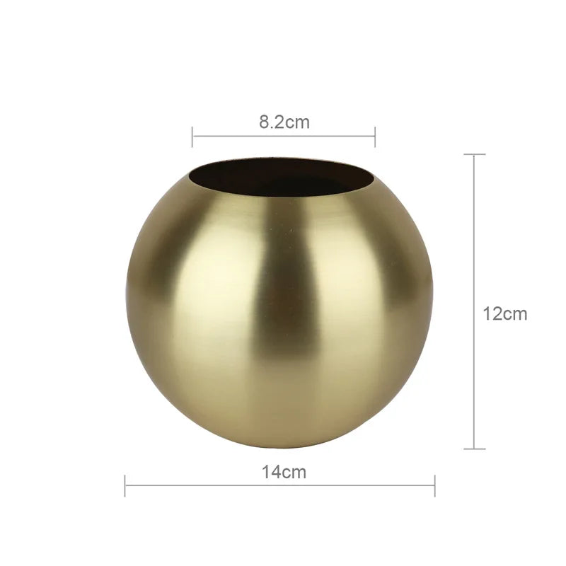 Round Stainless Steel Decorative Vase