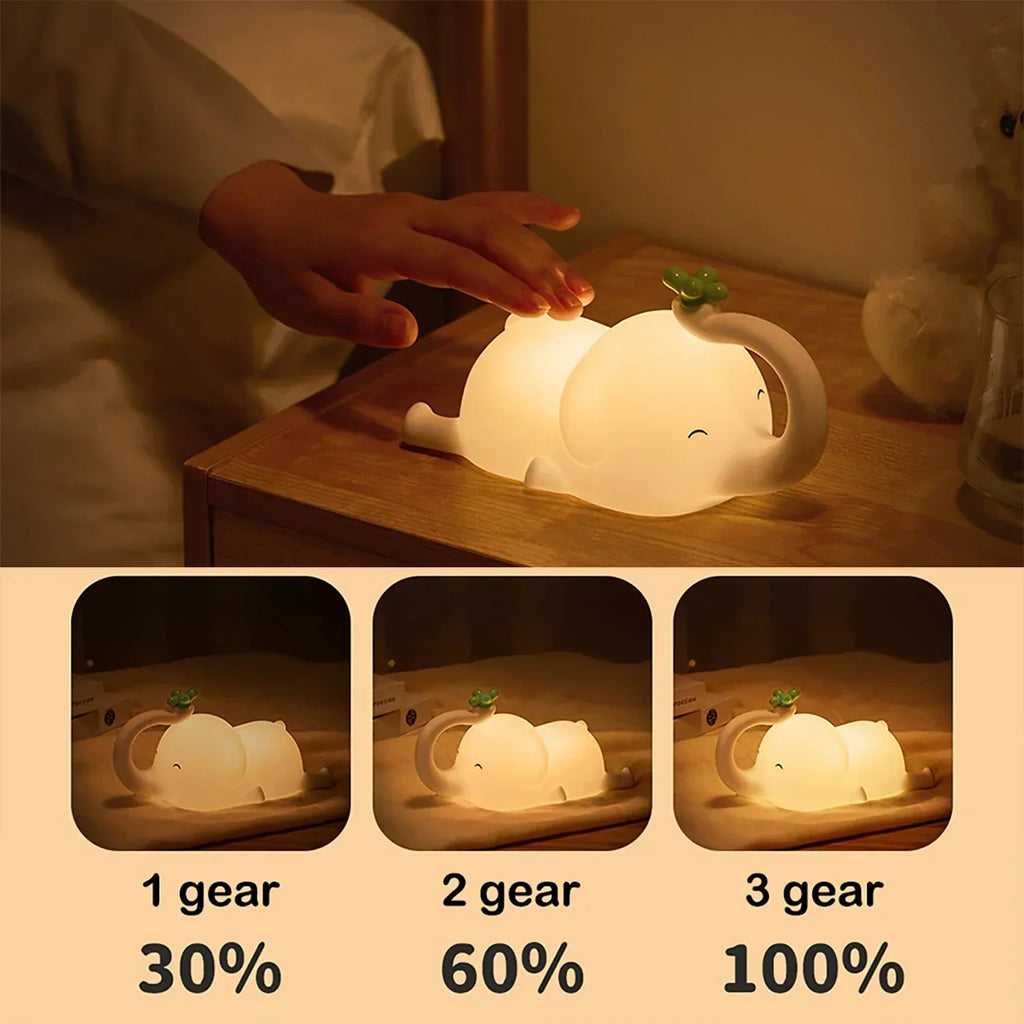 Rechargeable Silicone Elephant LED Night Light