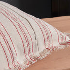 Striped Jacquard Fringe Cushion Cover – image 7