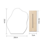 Curved Acrylic Table Mirror with Wooden Base