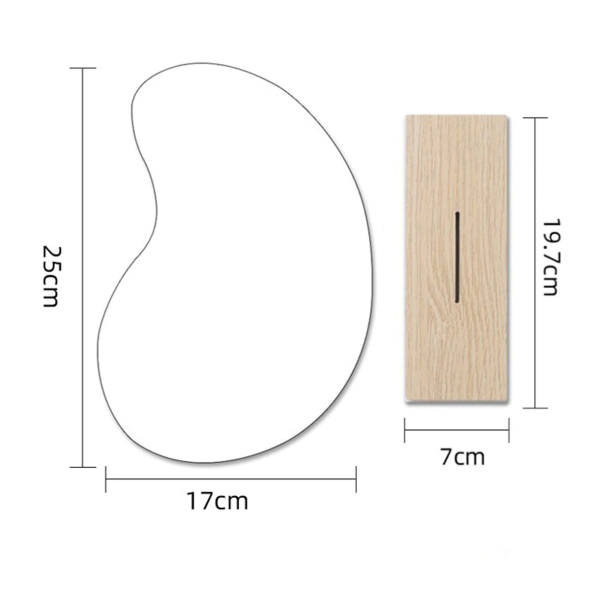 Curved Acrylic Table Mirror with Wooden Base