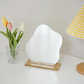 Curved Acrylic Table Mirror with Wooden Base