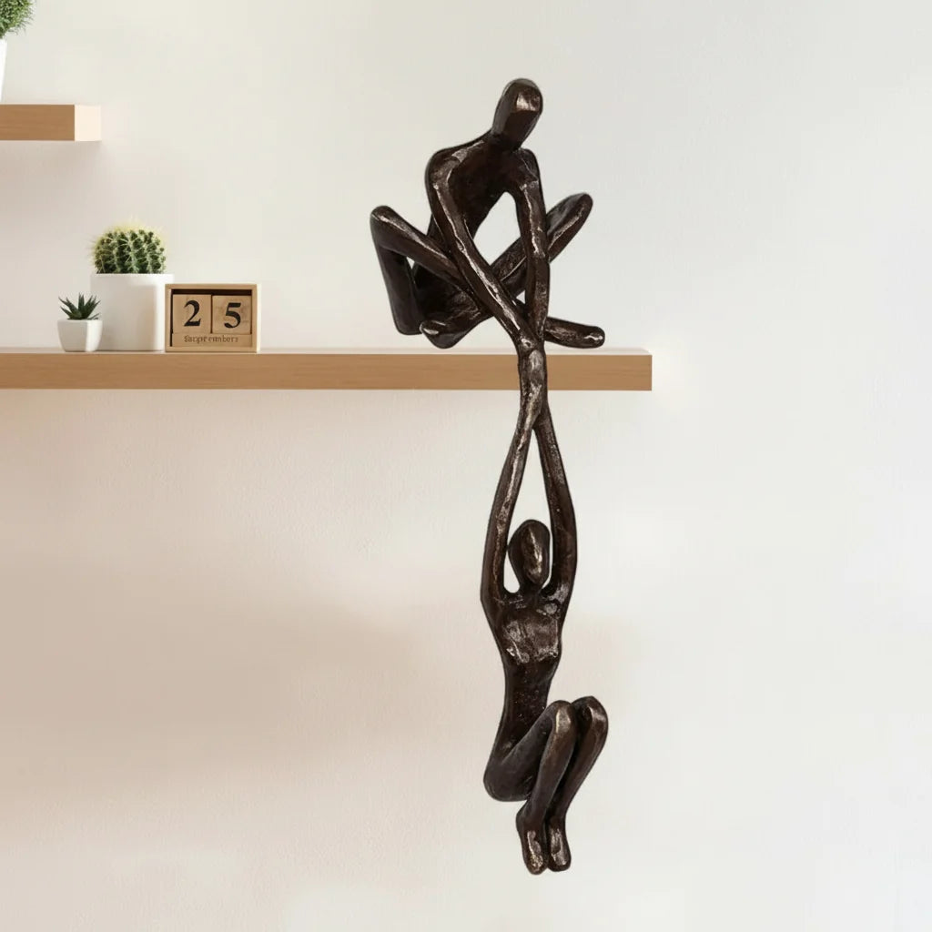 Seated Couple Resin Figurine, Romantic Shelf Decoration — product view 7