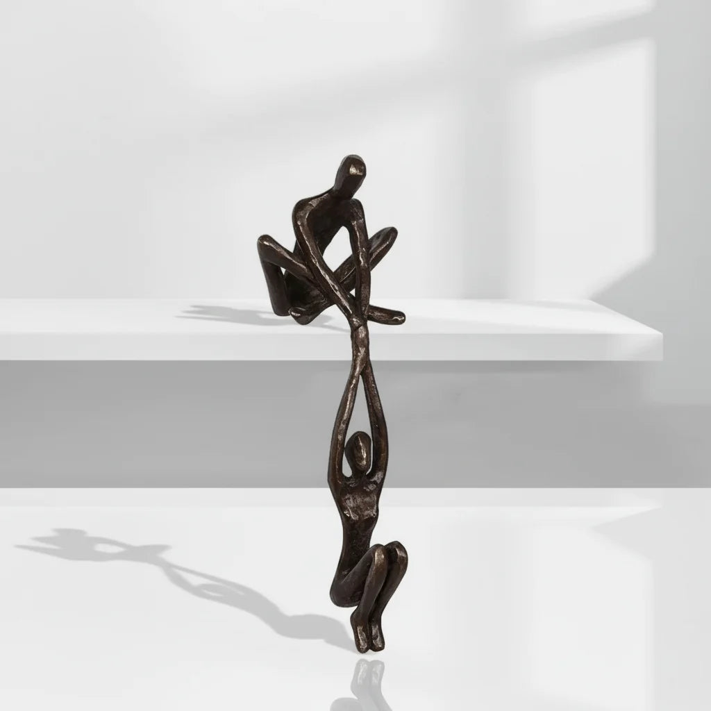 Seated Couple Resin Figurine, Romantic Shelf Decoration — product view 6